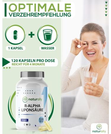 Buy Naturally R Alpha Lipoic Acid Capsules 300mg - 120 Vegan Capsules | Made in Germany | 4-Month Supply | Alpha GBC & NAC - Buy Online on GoSupps.com