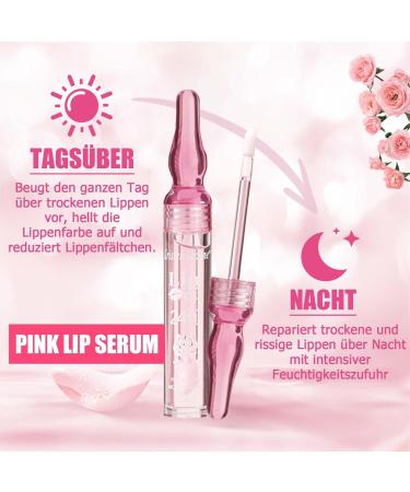 EONFAVE Pink Lip Serum Rosa Essence Lip Oil Hydrating Plumping Lip Gloss Pink Essence lip care lip serum for longlasting hydration and repair - Buy Online on GoSupps.com