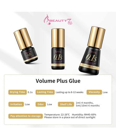 Volume Plus Eyelash Black Glue 0.1 Second Fast Drying for Individual Lash Extensions (5ml) - Buy Online on GoSupps.com