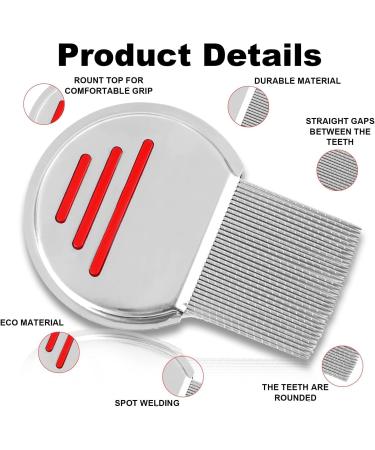 3PCS Nitty Gritty Nit Comb Fast Removal of Nits, Lice, and Dandruff Reusable Comb for Head Lice Treatment - Red Blue Green - Buy Online on GoSupps.com