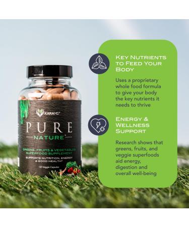 KaraMD Pure Nature | Greens Fruit and Veggies Supplement | Vitamins Fiber & Antioxidants | 20 Fruits and Vegetables Supplements for Energy & Digestion | Gluten Free & Vegan Friendly (3 Pack) - Buy Online on GoSupps.com