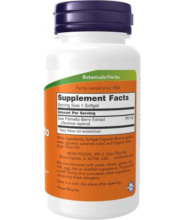 Now Foods Saw Palmetto Extract 160 mg - 120 Softgels - Natural Prostate Support - Buy Online on GoSupps.com