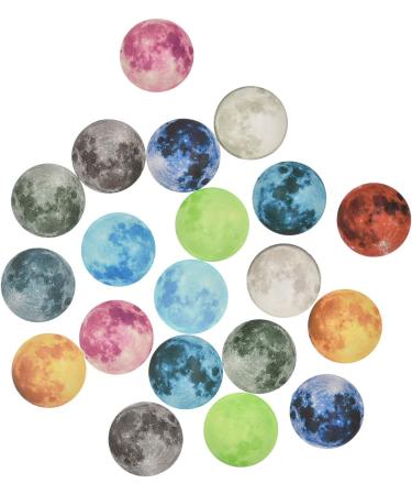 20Pcs 25mm Glow in The Dark Glass Moon Cabochons for DIY Necklace Bracelet Making - Buy Online on GoSupps.com
