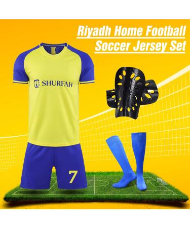 Ronronner No. 7 Yellow Football Jersey Set for Kids & Adults | Short-Arm Jersey with Shorts & Socks Perfect for Young Fans! - Buy Online on GoSupps.com