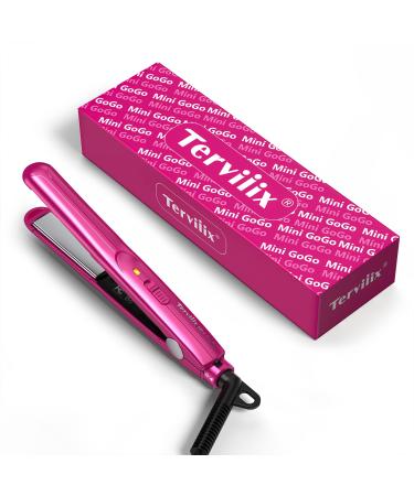 Terviiix Mini Flat Iron for Travel  1/2'' Small Hair Straightener  Small Flat Irons for Short Hair/Bangs  0.5'' Portable Ceramic Straightening Irons  Dual Voltage  Pouch Included  Compact Size  Pink - Buy Online on GoSupps.com