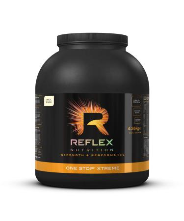 Reflex Nutrition One Stop Xtreme |Serious Mass Protein Powder | 55g Protein | 10.3g BCAA'S |low GI carbs | 5 000mg Creatine | (Vanilla Ice Cream 4.35kg) Vanilla Ice Cream 4.35kg