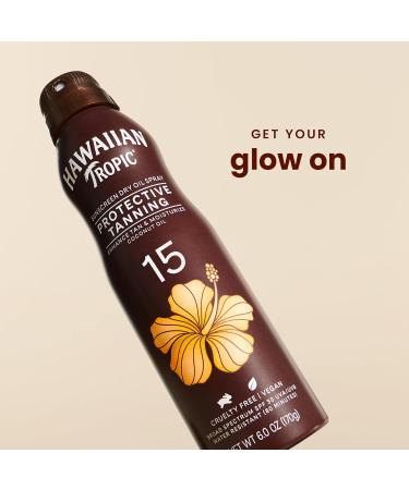 Hawaiian Tropic Dry Oil Tanning Spray Sunscreen SPF 15 With Coconut Oil - 6oz - Buy Online on GoSupps.com