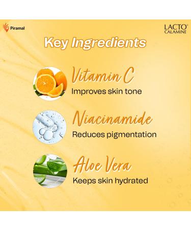 Lact'o Calamin'e Vitamin C Face Wash | Pack of 1 x 100ml | Aloe Vera & Niacinamide Face Wash for Glowing Skin | Facewash that Exfoliates Skin & Reduces Pigmentation | No Parabens No Sulphates - Buy Online on GoSupps.com