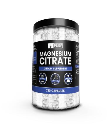 Pure Original Ingredients Magnesium Citrate (730 Capsules) No Magnesium Or Rice Fillers Always Pure Lab Verified 730 Count (Pack of 1) - Buy Online on GoSupps.com
