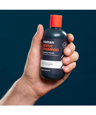 Roman Men's Revive Shampoo | Peppermint Infused for Thicker-Looking Hair | Saw Palmetto, Pumpkin Seed Oil, and Caffeine Formula | Sulfate, Paraben, and Phthalate-Free | 8 fl oz - Buy Online on GoSupps.com