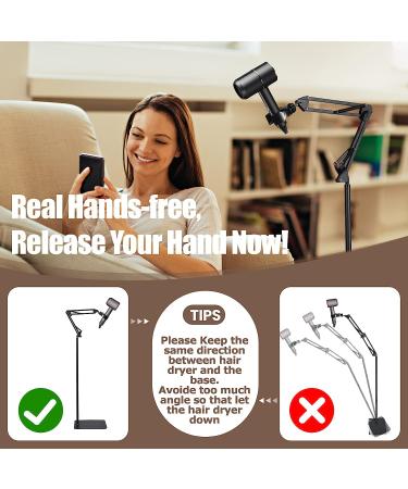 Hands-Free Hair Dryer Stand | 360 Rotating Blow Dryer Holder with Heavy Base | Adjustable 1.8m Stand | Suitable for 99% of Hair Dryers - Buy Online on GoSupps.com