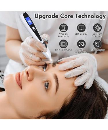 Aceshop Skin Tags Removal Pen Professional Mole Remover Pen Kit with 9 Strength Levels & Replaceable Needles USB Rechargeable Mole Remover Pen Kit Plasma Pen for Wart Freckle Nevus (White) - Buy Online on GoSupps.com