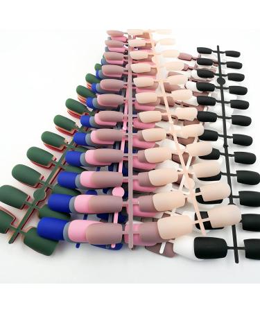 360pc Matte Medium Square False Nails - Full Cover Colored Fake Nail Tips for Women & Girls - Buy Online on GoSupps.com