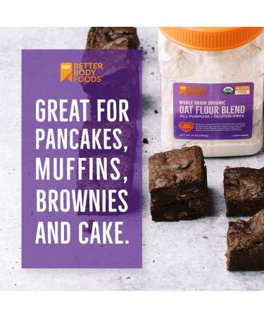 BetterBody Foods Organic Oat Flour Blend - Gluten-Free Whole Grain Baking Flour (14 oz) - Vegan and All Purpose - Buy Online on GoSupps.com