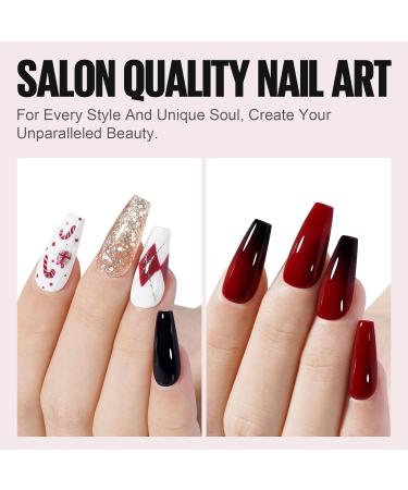 TOMICCA Gel Nail Polish Set - Glitter Red Gold White Black Soak Off UV Gel Kit for Christmas Gifts | LED Cured Nail Art Design for Women - Buy Online on GoSupps.com
