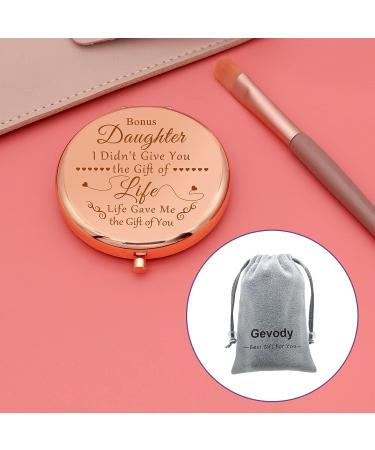 Gevody Bonus Daughter & Daughter-in-Law Travel Compact Mirror - Perfect Gift for Stepdaughter, Adoption, Birthday, Wedding & Graduation - Personal Makeup Mirror - Buy Online on GoSupps.com