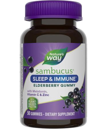 Nature's Way Sambucus Sleep + Immune with Melatonin & L-Theanine 50 Gummies