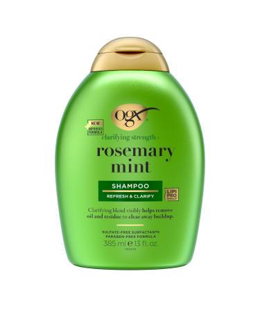 OGX Clarifying Strength + Rosemary Mint Shampoo Clarifying Shampoo Visibly Helps Remove Oil & Residue to Clear Away Buildup from Oily Hair Sulfate-Free Surfactants 13 fl. oz