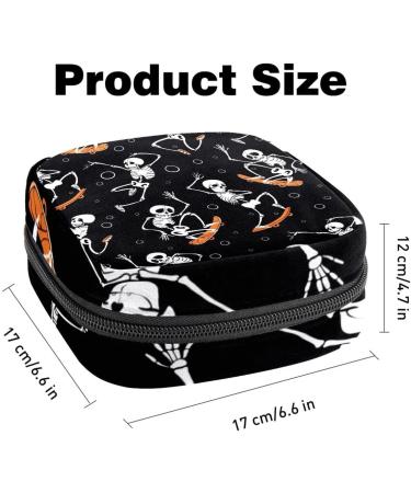 MUOOUM Skateboard Skull Pattern Menstrual Pad Storage Bag - Portable Cup Pouch for Girls and Women - Buy Online on GoSupps.com