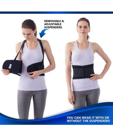 NYOrtho Back Brace Lumbar Support Belt - Men & Women | Relieve Lower Back Pain, Improve Posture | Adjustable, Breathable with Removable Suspenders | Medium 30-34 in - Buy Online on GoSupps.com