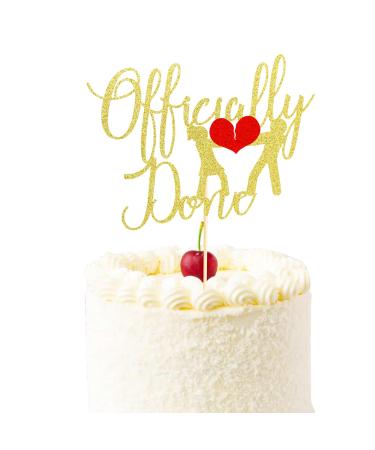 Arthsdite 1Pc Officially Done Cake Topper Divorce Cake Decoration Single Divorce Freedom Cake Topper for Broken Up Free at Last Bye Felicia Newly Unwed Party Decoration - Gold Glitter
