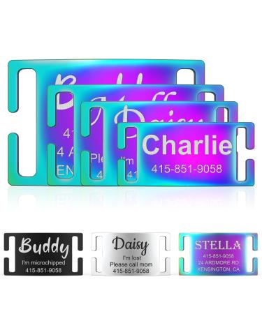 Gisurey dog brand with engraving - durable clear readability noiseless design & simple fastening dog brand personalized - address trailer dog for your four -legged friend multi -colored