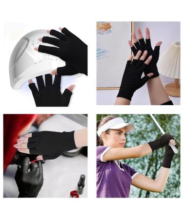 2 Pairs Anti-UV Gel Nail Gloves for Gel Manicures - Black - Buy Online on GoSupps.com