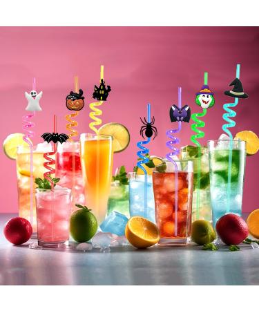 24 Pack Halloween Party Favors Halloween Straws Halloween Party Decorations Supplies Halloween Crazy Plastic Straws for Halloween Birthday Baby Shower Party Decorations Favors - Buy Online on GoSupps.com