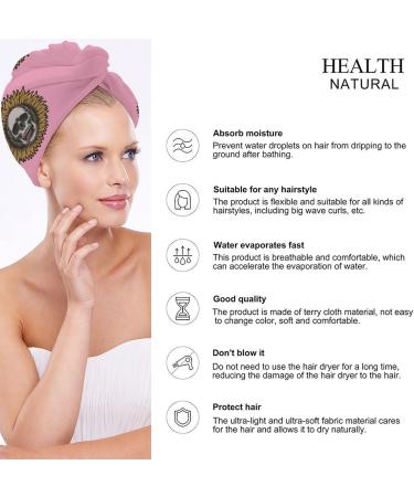 Sunflower Skull Microfiber Hair Towel Wrap for Women - Super Absorbent Hair Turban (10"x26 - Buy Online on GoSupps.com