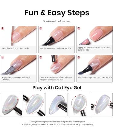 Beetles 15ml Holographic Cat Eye Gel Polish with Magnetic Stick - Rainbow Effect | Soak Off UV Polish for DIY Nail Art | Fall & Christmas Nails - Buy Online on GoSupps.com