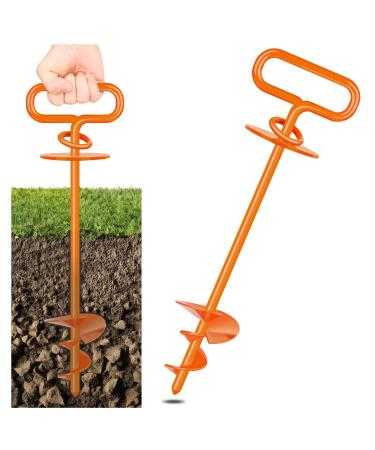 Soil anchor dog leash and stake for medium -sized to large dogs up to 220 lbs plot for dogs large spiral blade dog pile for garden beach lawn outdoor (orange) - Buy Online on GoSupps.com
