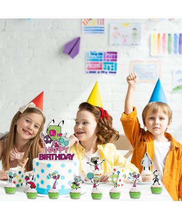 25pcs Invader ZIM Birthday Decorations Invader ZIM Cupcake Toppers Invader ZIM Birthday Cake Toppers Invader ZIM Party Decorations Themed Party Cake Decorations Supplies - Buy Online on GoSupps.com