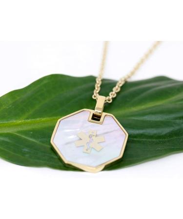 Custom Engraved Medical Alert Necklace for Diabetes, Warfarin, Dialysis, Stroke, Pacemakers - 24in Steel Gold Toned - My Identity Doctor - Buy Online on GoSupps.com