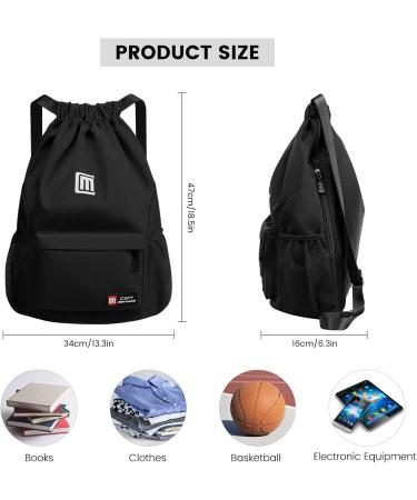 Eucomir Waterproof Gym Bag Large Cord Struggle Bag with Mesh Pockets for Sports & Swimming Stylish Purple & Black Design for Men & Women - Buy Online on GoSupps.com