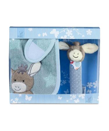 Shop Sterntaler Emmi Gift Set - Velcro & Gripping Figure for Babies | Light Blue/Multi | Includes Hooded Towel | Perfect from 0 Months - Buy Online on GoSupps.com