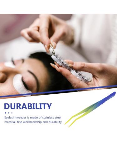 Minkissy 2-in-1 Eyelash Tweezers Set - Curved Stainless Steel Applicator & Jewelry Clip for False Lashes & Nails - International Shipping Available - Buy Online on GoSupps.com