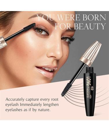 Mascara Black Volume and Length Voluminous Mascara - Waterproof Mascara Makeup Volumizing Lengthening Defining Curling Multiplying Buildable Formula No Smudging - Buy Online on GoSupps.com