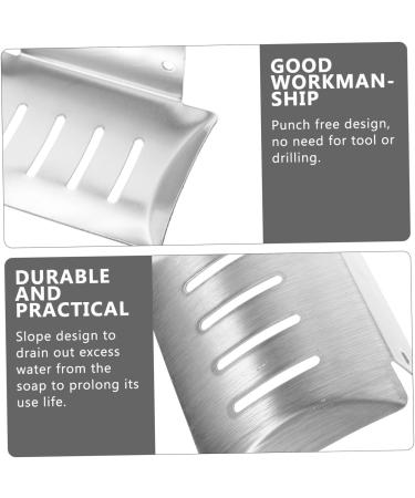 Ciieeo Bathroom Soap Holder Soap Dish Holder Shower Soap Holder Soap Dish with Drain Vacuum Soap Dish Draining Soap Hanging Soap Holder Shower Soap Dish Wall-mounted Xiaozaowang Silver 12.6x8.4x3cm - Buy Online on GoSupps.com