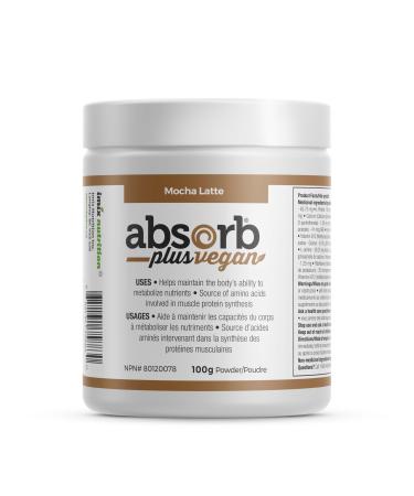 Absorb Plus Vegan Isolate Protein - Gut Health Nutritional Support Natural Ingredients Non-GMO Gluten-Free Organic Sprouted Rice Protein (100g Mocha Latte) Mocha Latte 100g