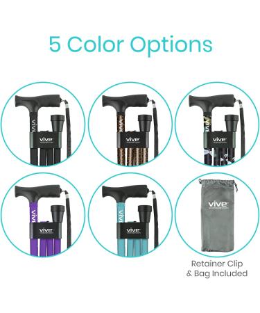 Folding Cane for Men and Women - Lightweight and Adjustable - Portable Hand Walking Stick - Balancing Mobility Aid - Sleek Black Design - Buy Online on GoSupps.com