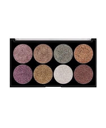 Eyeshadow Palette Glitter Eye Makeup Set - Portable Eye Shadow Palettes Set Pro 8 Colors Make Up Matte Shimmer All in High Pigmented Set 02