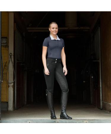 HORZE Daniela Silicone Grip Full Seat Breeches | High Waist Equestrian Riding Pants Black 34 - Buy Online on GoSupps.com
