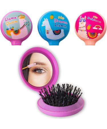 Gifton - Cute Llama Travel Pocket Compact Mirror Brush - Novelty Model 2023 - Birthday Present Gift for Women Girl Her Lady Mum Teens Christmas Stocking Filler (1 Supplied) - Buy Online on GoSupps.com
