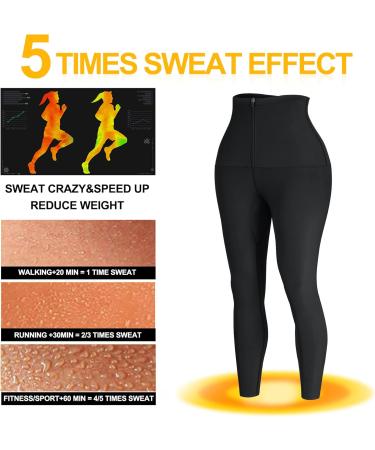 Bingrong Sauna Sports Pants for Women - High Waist Weight Loss Jogging & Training Leggings - Thermo Black Sweat Pants XL - Buy Online on GoSupps.com