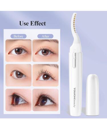 TOUCHBeauty Heated Electric Eyelash Curler - Fast Heating, Wand-Shaped Tip, Temperature Sensor - White - Buy Online on GoSupps.com