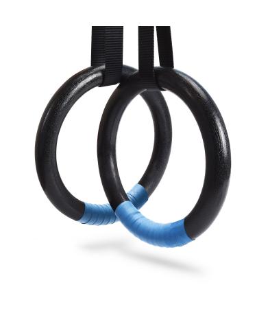 PACEARTH Gymnastic Rings 1100lbs Capacity with 14.76ft Adjustable Buckle Straps Pull Up Exercise Rings Non-Slip Rings for Home Gym Full Body Workout Black