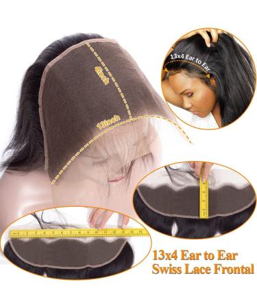 12 13x4 HD Lace Frontal Brazilian Body Wave Hair Closure - 100% Virgin Brazilian Human Hair, Natural Black Color - Buy Online on GoSupps.com