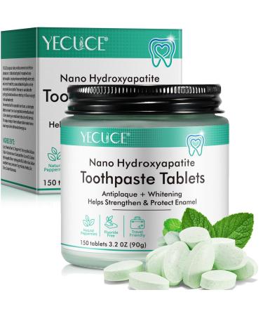 Toothpaste Tablets 150PCS Fluoride Free Toothpaste Tabs Antiplaque Whitening Toothpaste Tablets Sensitive Toothpaste Bites for Kids and Adults Chewable Toothpaste Tablet Travel Mouthwash Tablets