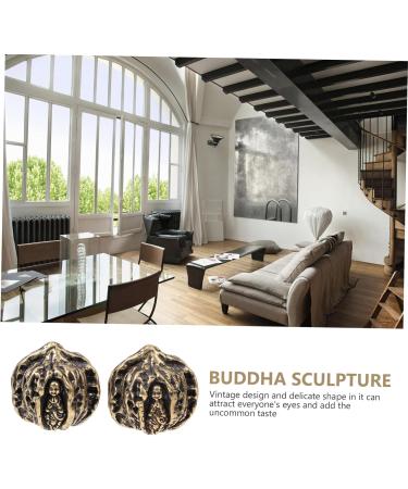 Abaodam 1pair Copper Walnut Retro Home Decor Antique Baoding Balls Decorative Walnut Figurine Office Buddha - Buy Online on GoSupps.com