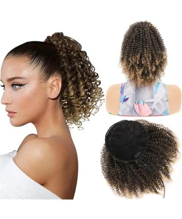 Afro Kinky Curly Poofy Ponytail Hair Extensions Synthetic Drawstring Ponytail Extensions Clip in Thick Curly Ponytail Fake Hairpiece for Black Women (Color : 1BTBUG) - Buy Online on GoSupps.com